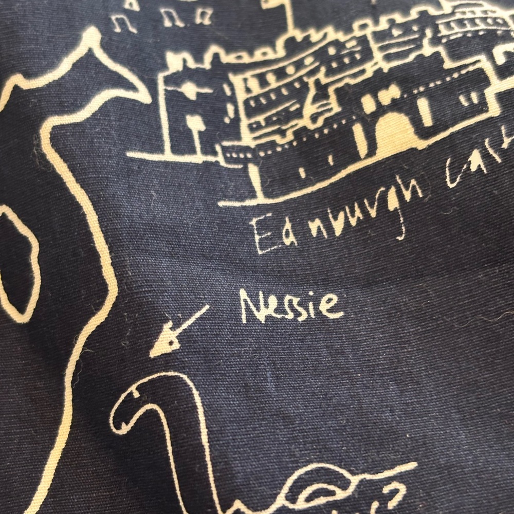 Boden Dark Blue Trench Coat with Map Design - Picture 14 of 15